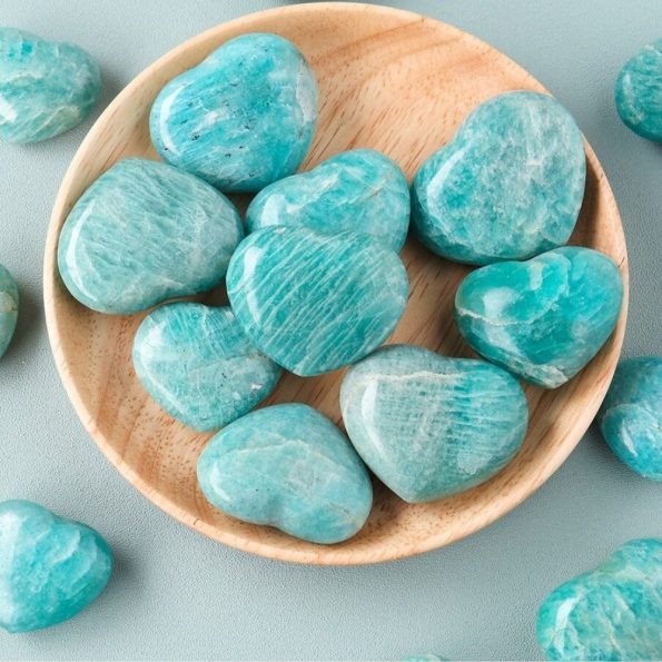 Coeur en pierre d’Amazonite