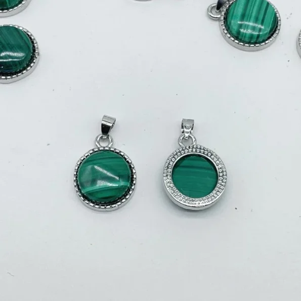 MALACHITE ROND PENDENTIF CRISTAL EN GROS