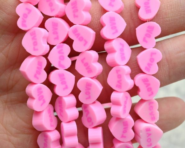 10MM charmant coeur perles en argile polymère pour la fabrication de bijoux - parfait pour les Bracelets de bricolage et les cadeaux pour les enfants