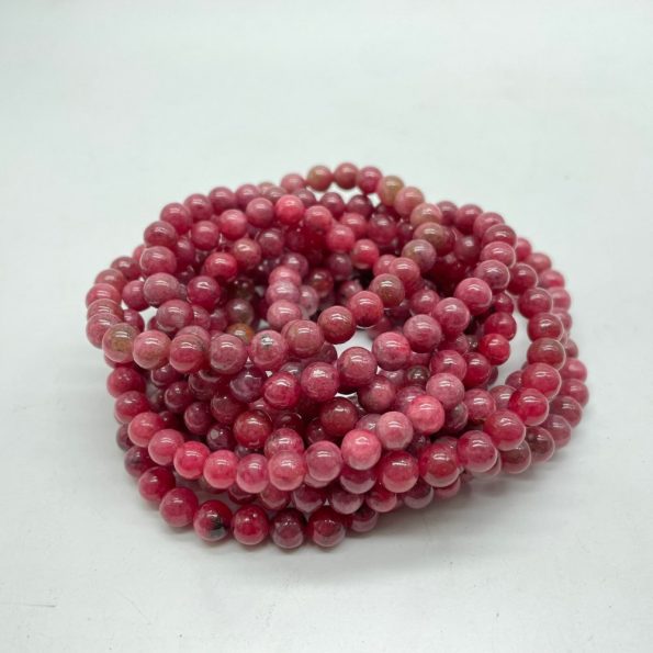 0.24in(6mm) Bracelet en Rhodonite rouge de haute qualité en gros