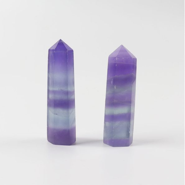 Points de cristal de Fluorite lot de 2