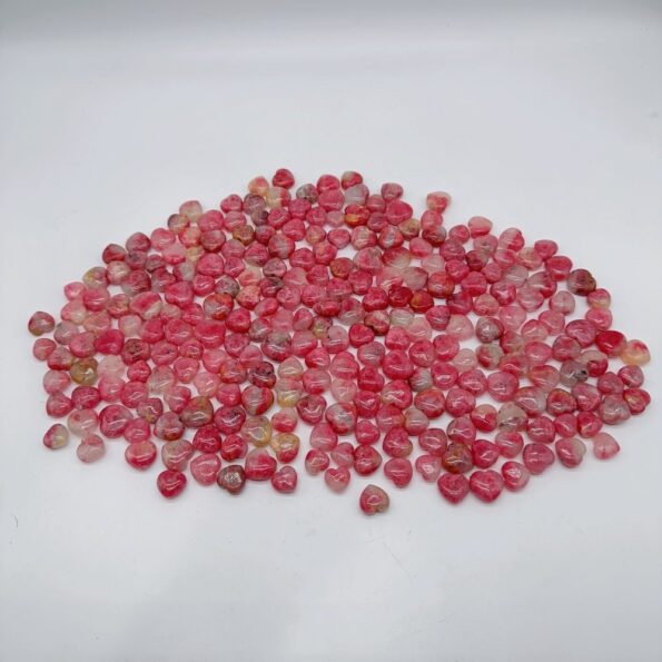 255 pièces haute qualité rose rhodonite mixte quartz mixte mini coeur bricolage pendentif