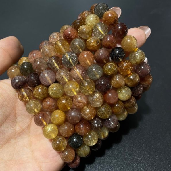 9 pièces de haute qualité Rutile cristal Bracelet