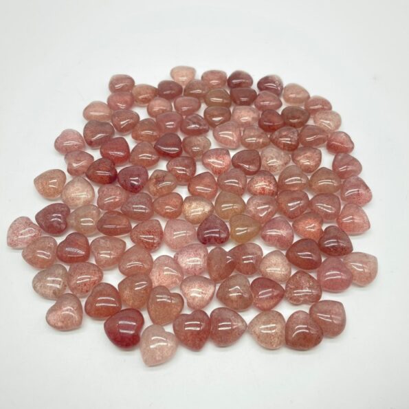 99 pièces Mini de haute qualité fraise Quartz coeur bricolage pendentif