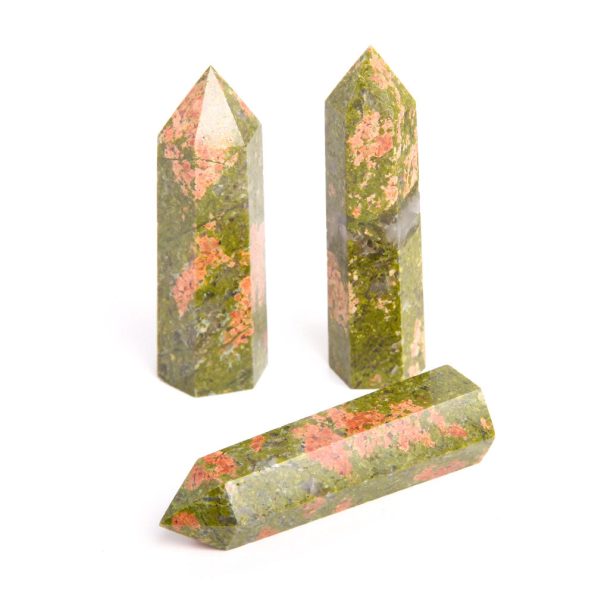 Lot de 3 pointe de cristal Unakite