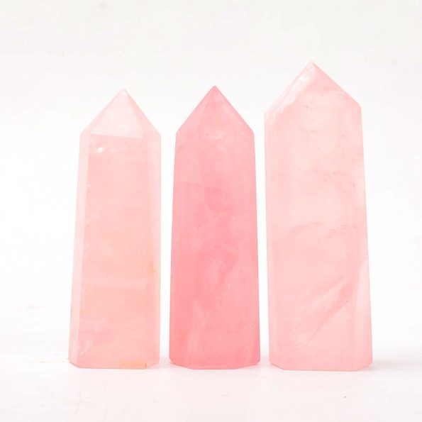 Lot de 3 pointes de Quartz Rose