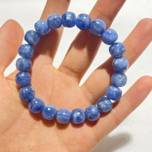 Bracelet de perles en forme de pomme cyanite bleue (HGUB16)