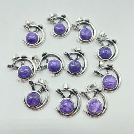 Charoite Oreilles De Lapin Pendentif Cristal En Gros