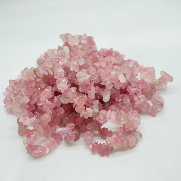 Bracelet de puce de Quartz Rose rose de Madagascar rose profond en gros